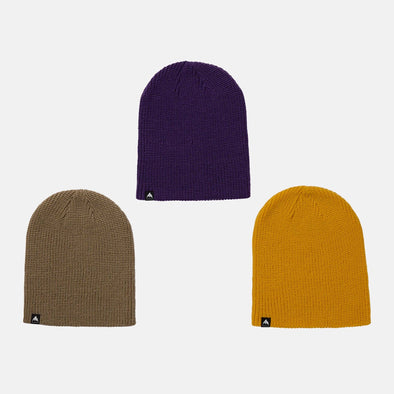 BURTON Kids' Recycled Dnd Beanie 3 Pack - Summit Taupe/Goldenrod/Imperial Purple