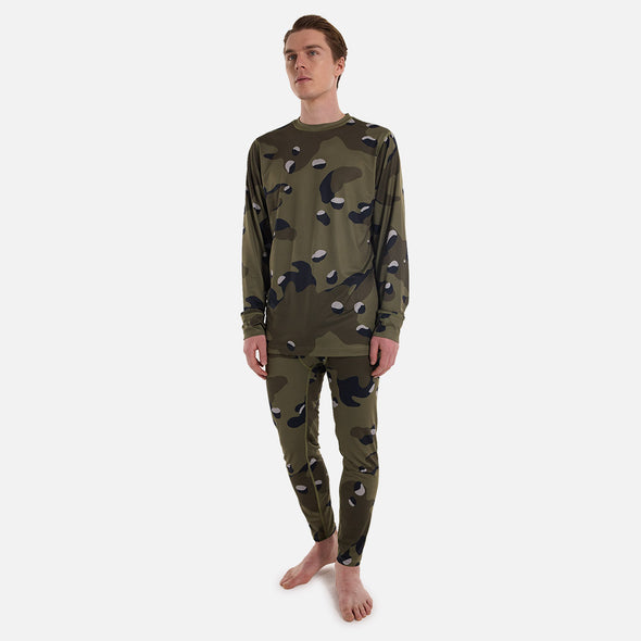 BURTON Midweight Base Layer Crew - Forest Moss Cookie Camo