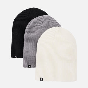 BURTON Recycled DND Beanie 3 Pack - True Black/Sharkskin/Stout White