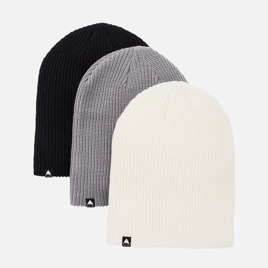 BURTON Recycled DND Beanie 3 Pack - True Black/Sharkskin/Stout White