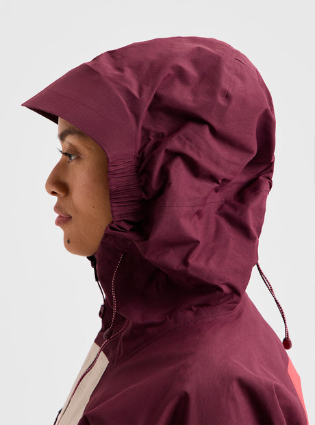 BURTON Women's [ak] Cyclic Gore-Tex 2L Anorak 2027 - Rum Raisin/Chinchilla Gray/Hot Tamale