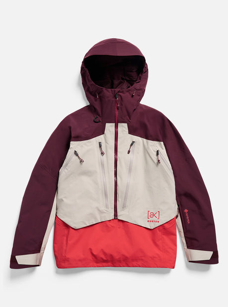 BURTON Women's [ak] Cyclic Gore-Tex 2L Anorak 2027 - Rum Raisin/Chinchilla Gray/Hot Tamale