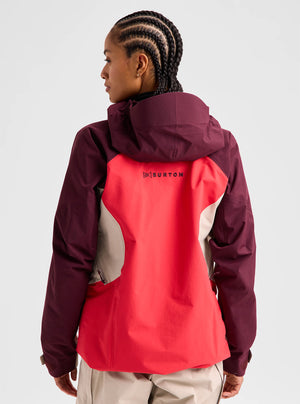 BURTON Women's [ak] Cyclic Gore-Tex 2L Anorak 2027 - Rum Raisin/Chinchilla Gray/Hot Tamale