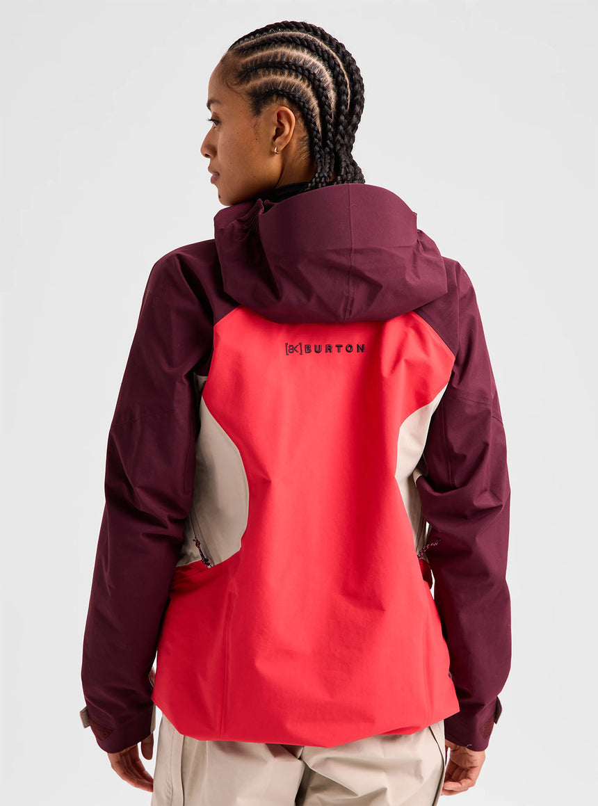 BURTON Women's [ak] Cyclic Gore-Tex 2L Anorak 2027 - Rum Raisin/Chinchilla Gray/Hot Tamale