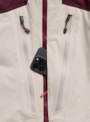 BURTON Women's [ak] Cyclic Gore-Tex 2L Anorak 2027 - Rum Raisin/Chinchilla Gray/Hot Tamale