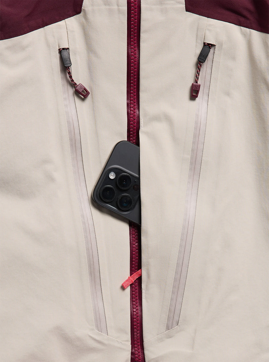 BURTON Women's [ak] Cyclic Gore-Tex 2L Anorak 2027 - Rum Raisin/Chinchilla Gray/Hot Tamale