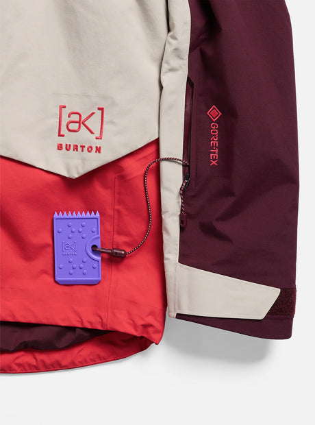 BURTON Women's [ak] Cyclic Gore-Tex 2L Anorak 2027 - Rum Raisin/Chinchilla Gray/Hot Tamale