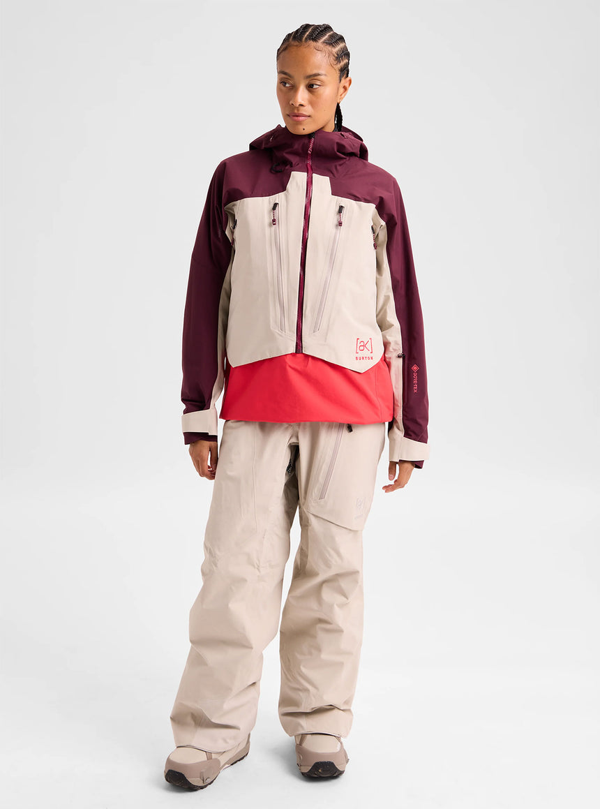 BURTON Women's [ak] Cyclic Gore-Tex 2L Anorak 2027 - Rum Raisin/Chinchilla Gray/Hot Tamale