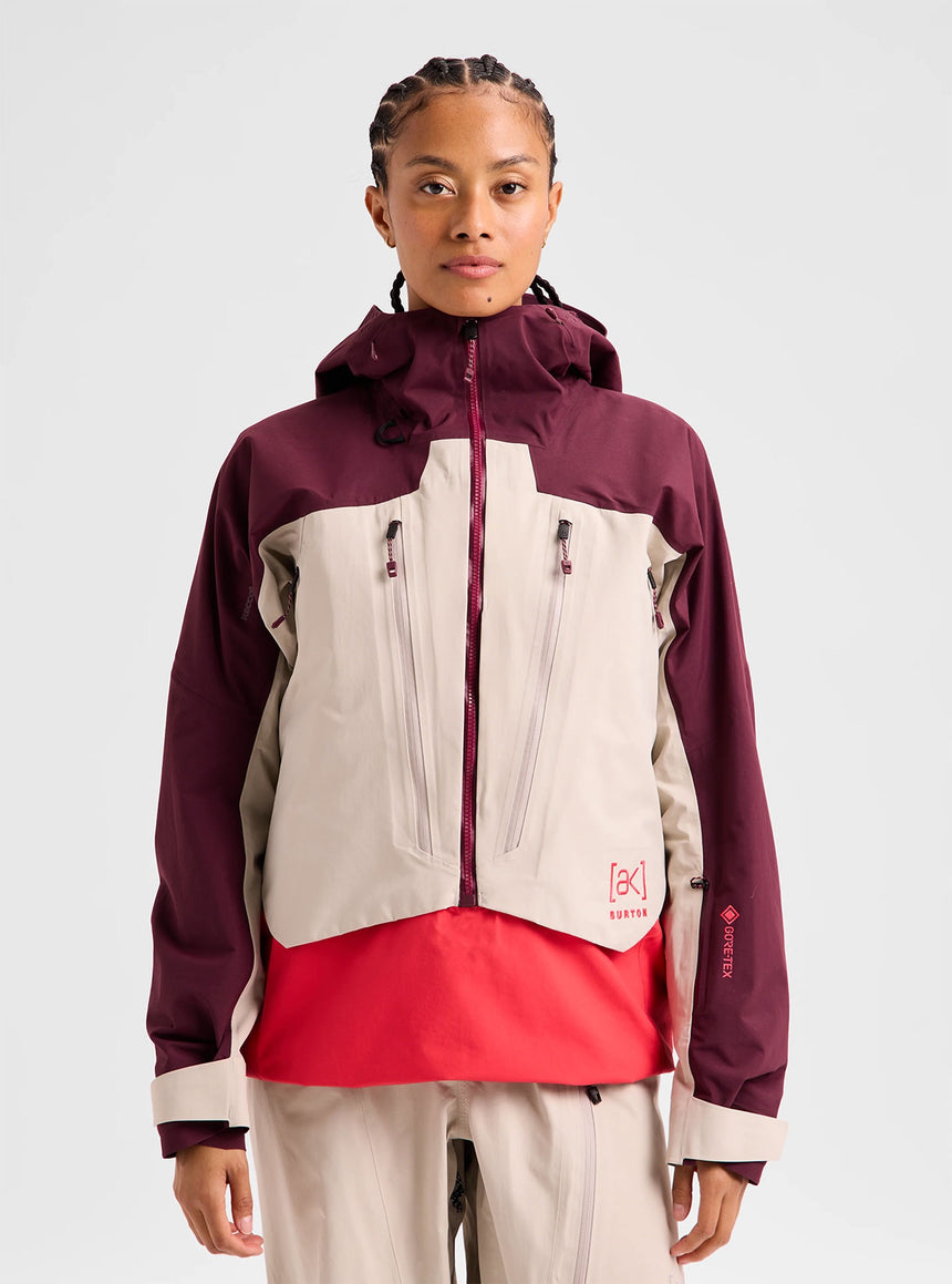 BURTON Women's [ak] Cyclic Gore-Tex 2L Anorak 2027 - Rum Raisin/Chinchilla Gray/Hot Tamale