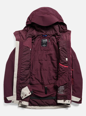 BURTON Women's [ak] Swash Synthetic Insulated Gore-Tex 2L Jacket 2027 - Rum Raisin/Chinchilla Gray