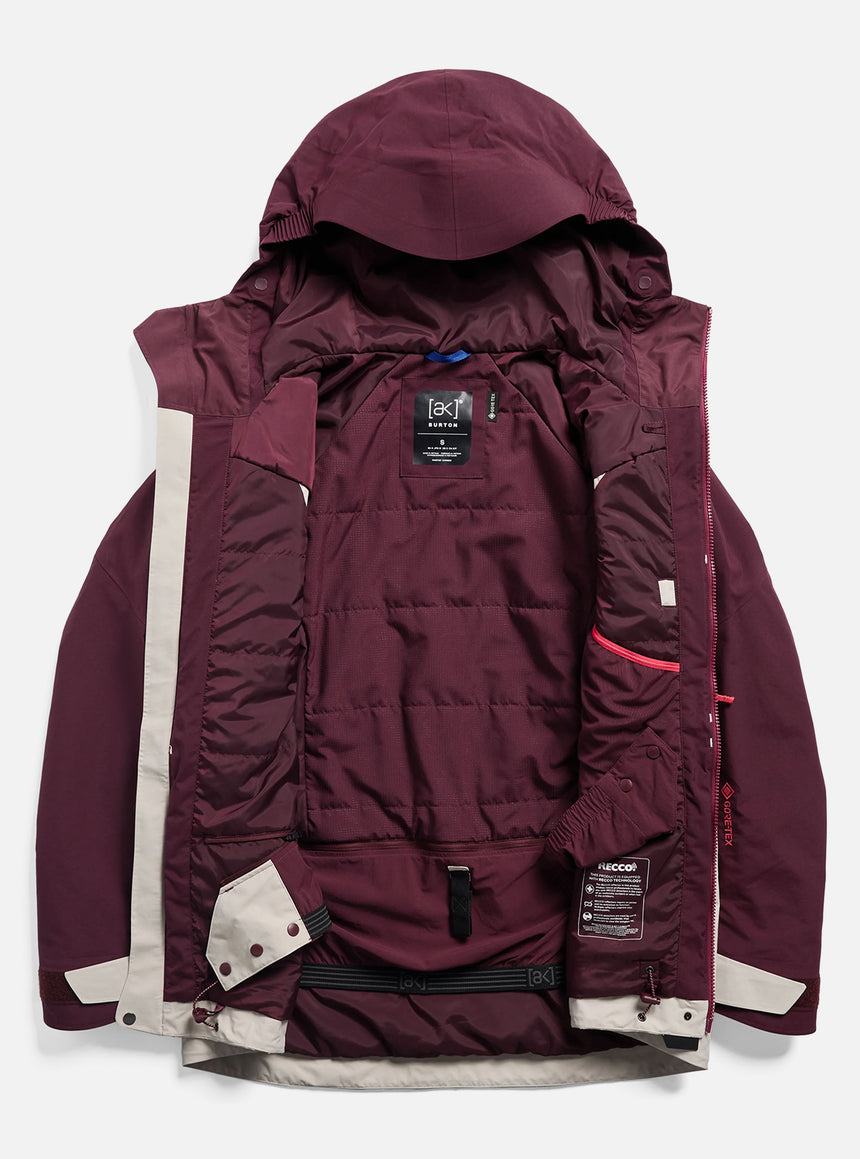 BURTON Women's [ak] Swash Synthetic Insulated Gore-Tex 2L Jacket 2027 - Rum Raisin/Chinchilla Gray