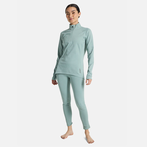 BURTON Women's Heavyweight X Base Layer 1/4 Zip - Petrol Green