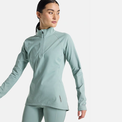 BURTON Women's Heavyweight X Base Layer 1/4 Zip - Petrol Green