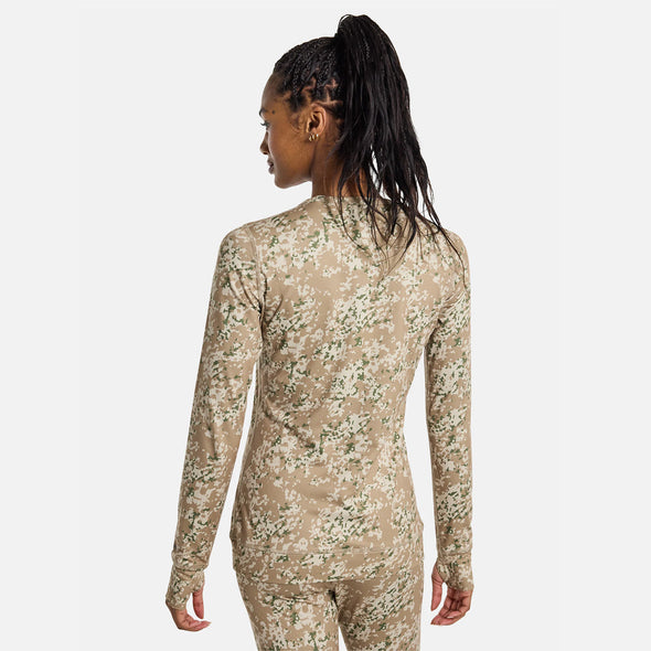 BURTON Women's Midweight Base Layer Crew - Snowfall Camo