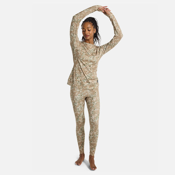 BURTON Women's Midweight Base Layer Crew - Snowfall Camo