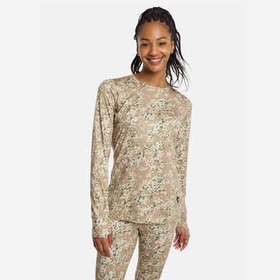 BURTON Women's Midweight Base Layer Crew - Snowfall Camo