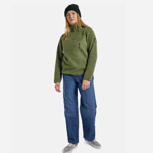 BURTON Women's Cinder Fleece Pullover - Forest Moss