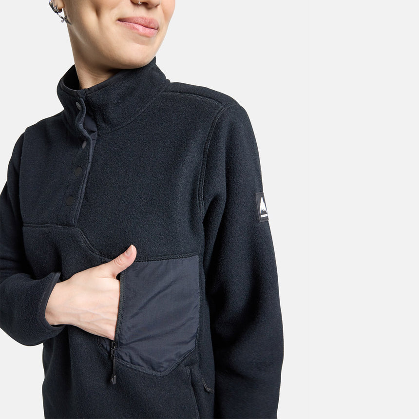 BURTON Women's Cinder Fleece Pullover - True Black