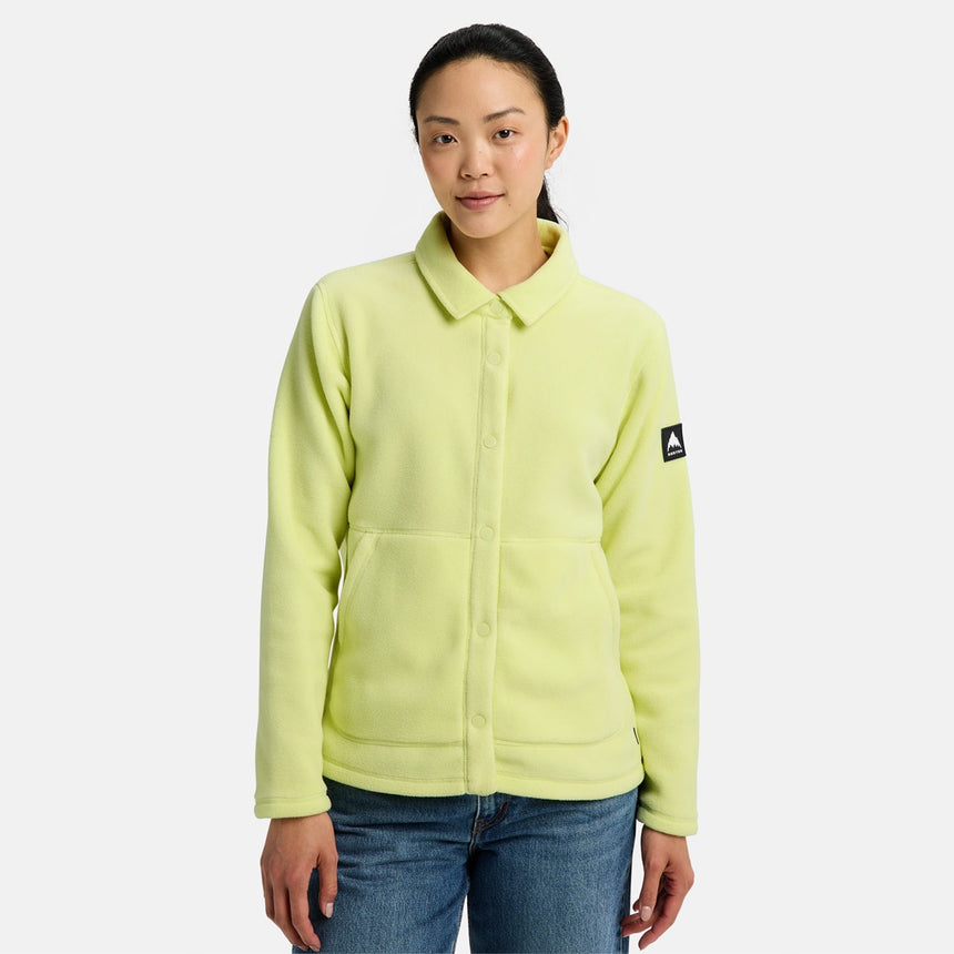 BURTON Women's Cinder Fleece Shirt - Glow Yellow Green