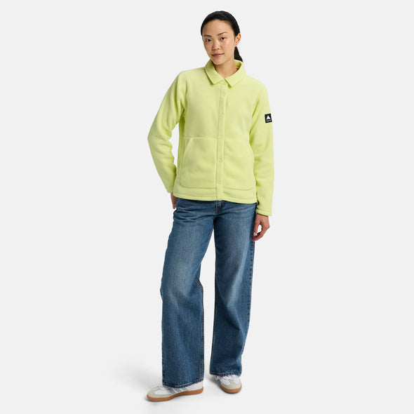 BURTON Women's Cinder Fleece Shirt 2026 - Glow Yellow Green