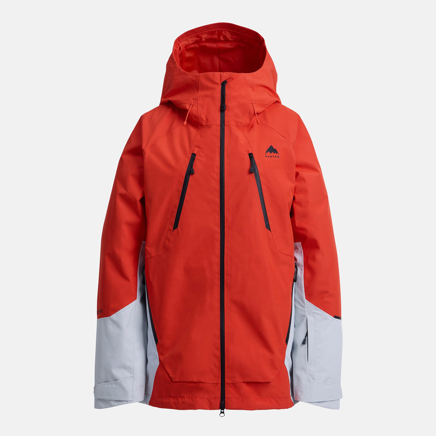 BURTON Women's Gore-Tex 2L Reserve Jacket 2026 - Fiesta Red/Gray Cloud