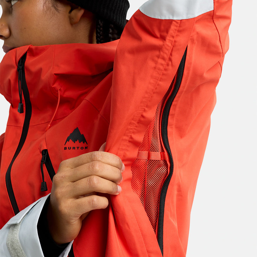 BURTON Women's Gore-Tex 2L Reserve Jacket 2026 - Fiesta Red/Gray Cloud