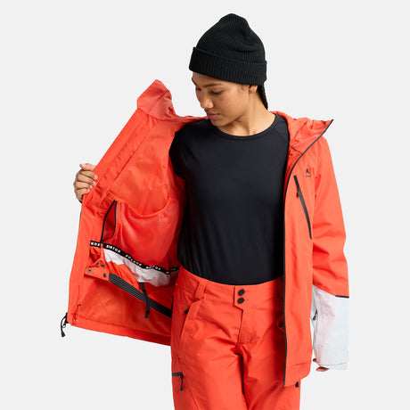 BURTON Women's Gore-Tex 2L Reserve Jacket 2026 - Fiesta Red/Gray Cloud