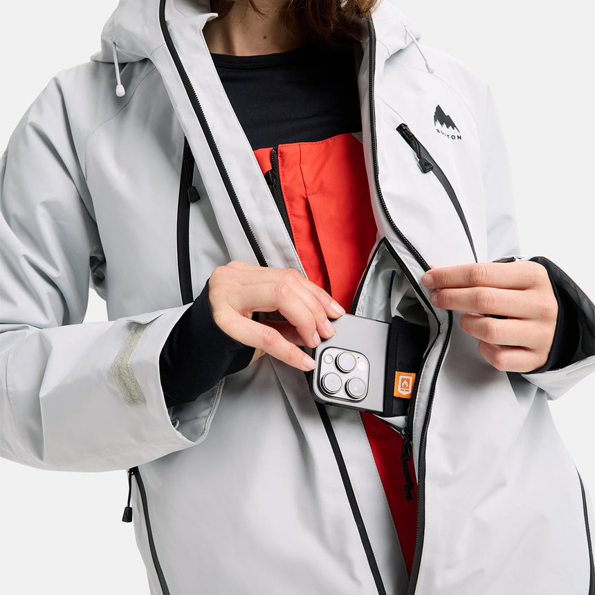 BURTON Women's Gore-Tex 2L Reserve Insulated Jacket 2026 - Gray Cloud