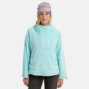 BURTON Women's Lemma Fleece Pullover Hood - Light Teal