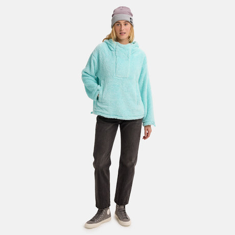 BURTON Women's Lemma Fleece Pullover Hood - Light Teal