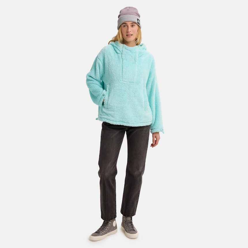 BURTON Women's Lemma Fleece Pullover Hood - Light Teal