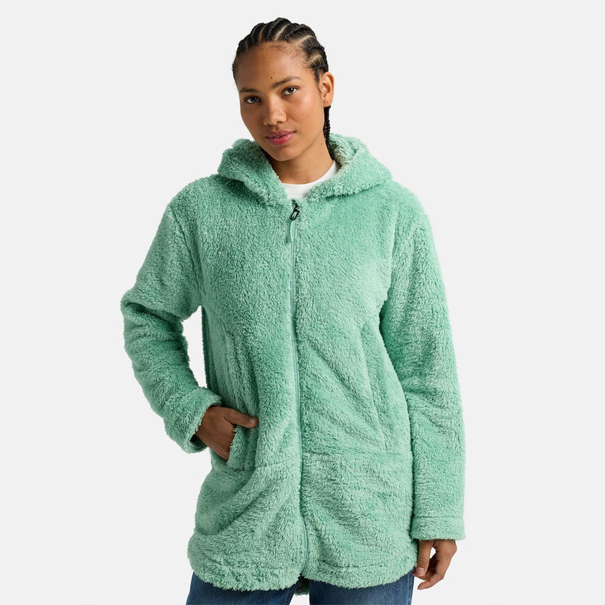 BURTON Women's Minxy Hi-Loft Fleece Full Zip Hood - Soft Sage