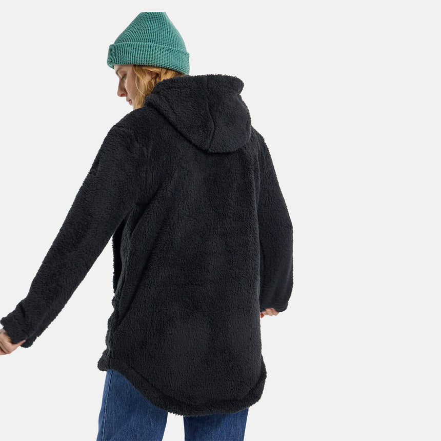 BURTON Women's Minxy Hi-Loft Fleece Full Zip Hood - True Black