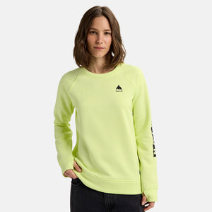 BURTON Women's Oak Crew - Glow Yellow Green Heather