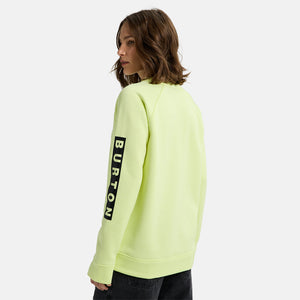 BURTON Women's Oak Crew - Glow Yellow Green Heather