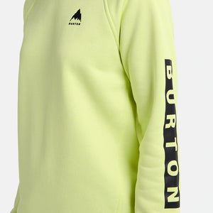 BURTON Women's Oak Crew - Glow Yellow Green Heather