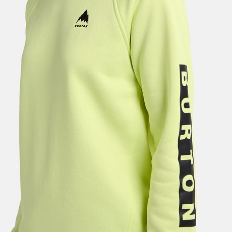 BURTON Women's Oak Crew - Glow Yellow Green Heather