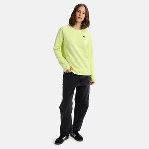 BURTON Women's Oak Crew - Glow Yellow Green Heather