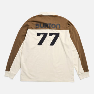 BURTON ZEB Long Sleeve Rugby Shirt - Lunar Sand/Earth Brown