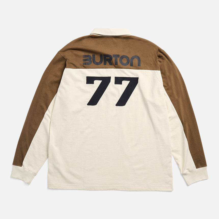 BURTON ZEB Long Sleeve Rugby Shirt - Lunar Sand/Earth Brown