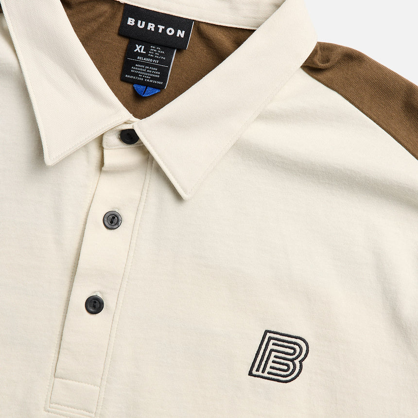 BURTON ZEB Long Sleeve Rugby Shirt - Lunar Sand/Earth Brown