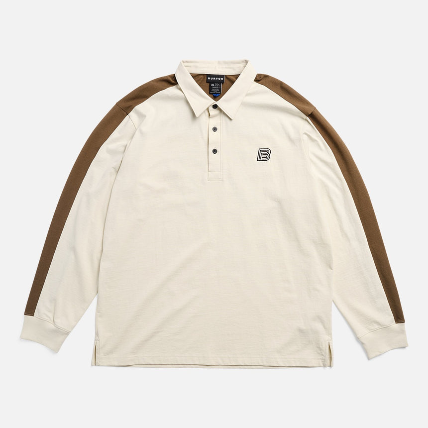 BURTON ZEB Long Sleeve Rugby Shirt - Lunar Sand/Earth Brown