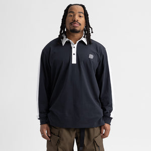 BURTON ZEB Long Sleeve Rugby Shirt - True Black/Stout White