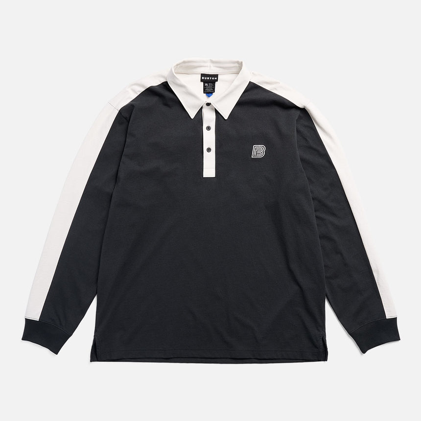 BURTON ZEB Long Sleeve Rugby Shirt - True Black/Stout White