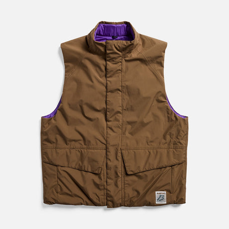 BURTON ZEB Reversible Insulated Vest - Earth Ship Brown