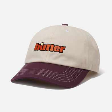 BUTTER GOODS Ace 6 Panel Cap - Natural/Wine