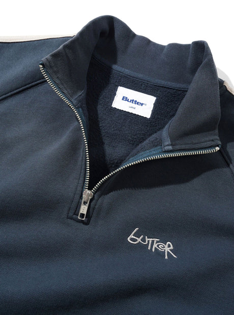 BUTTER GOODS Abseil 1/4 Zip Sweater - Navy