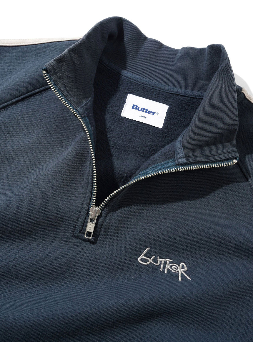 BUTTER GOODS Abseil 1/4 Zip Sweater - Navy