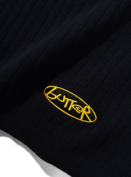 BUTTER GOODS Abseil Knit Sweater - Navy/Ocean