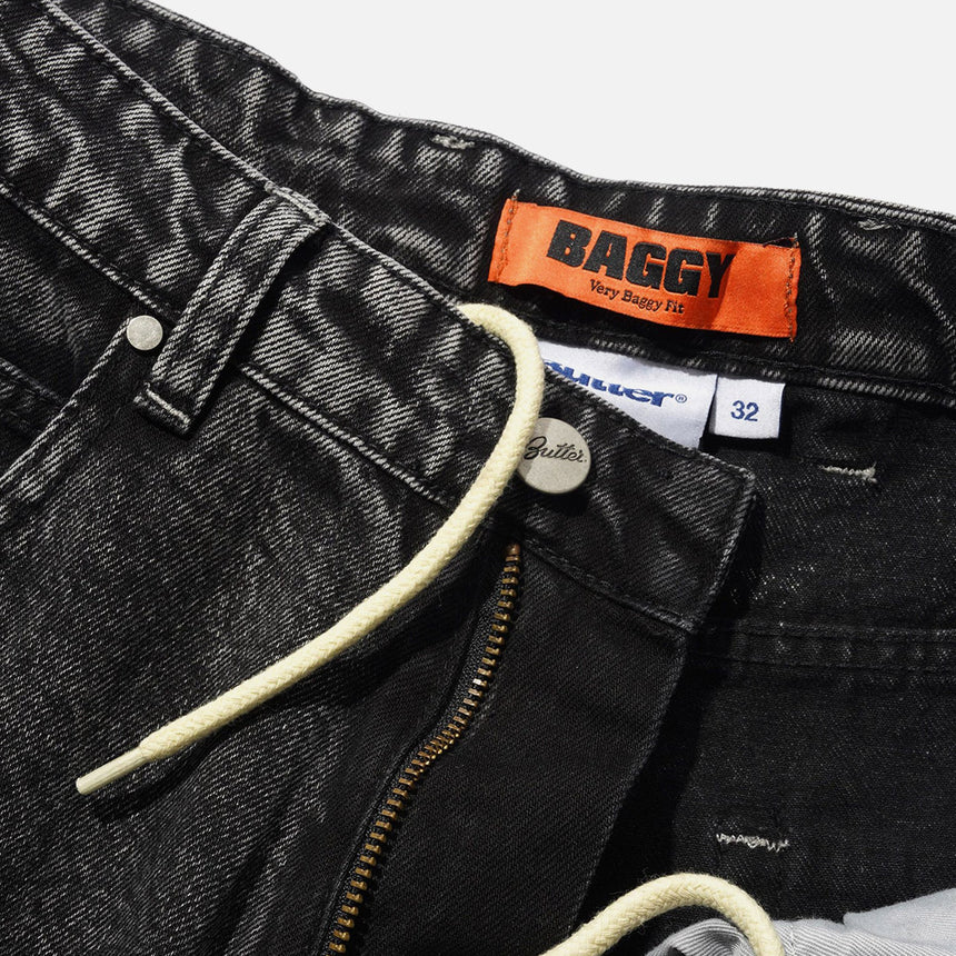 BUTTER GOODS Baggy Denim Jeans - Distressed Black
